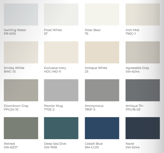 tier 1 color pallete